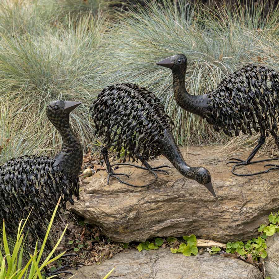 Mum + Dad + 3 Chick Emu Set