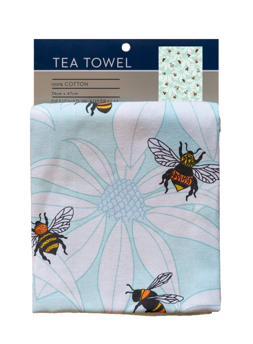 Flower Bees - Tea Towel