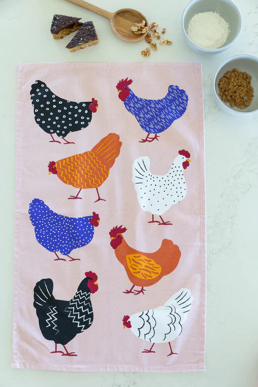 Bright Hens - Tea Towel