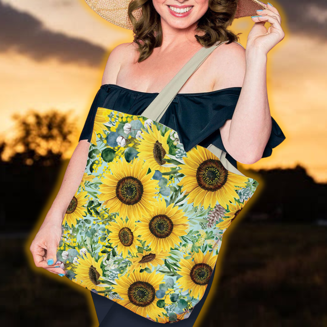 Reusable shopping bag.  Sunflower Bright.