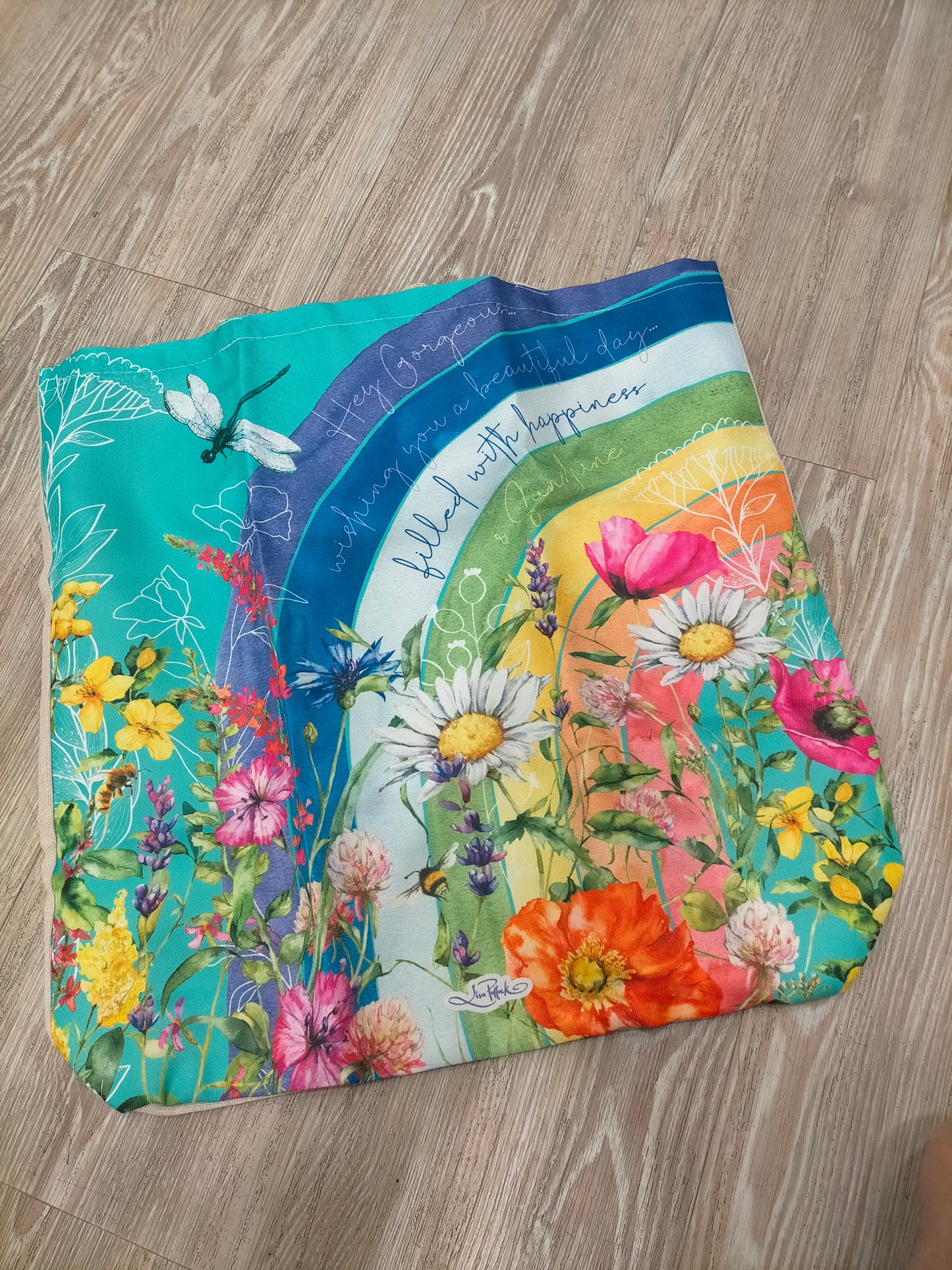 Reusable shopping bag. Rainbow Wild Flower.